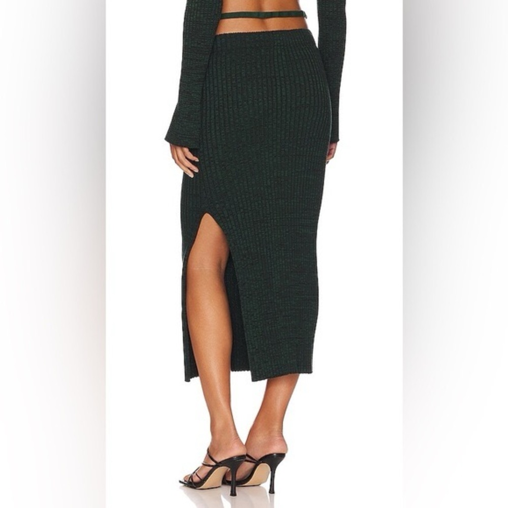MONROW - Cosmo Rib Knit Midi Skirt – Deep Forest – XS — NWT - Picture 2 of 10